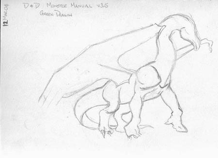 Green Dragon, from Dungeons & Dragons 'Monster Manual' (v3.5)